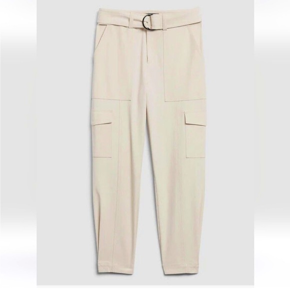 NEW BANANA REPUBLIC HIGH WAISTED TAPERED CARGO - PLEATED CUFF - LUXURIOUS FABRIC - Picture 16 of 16